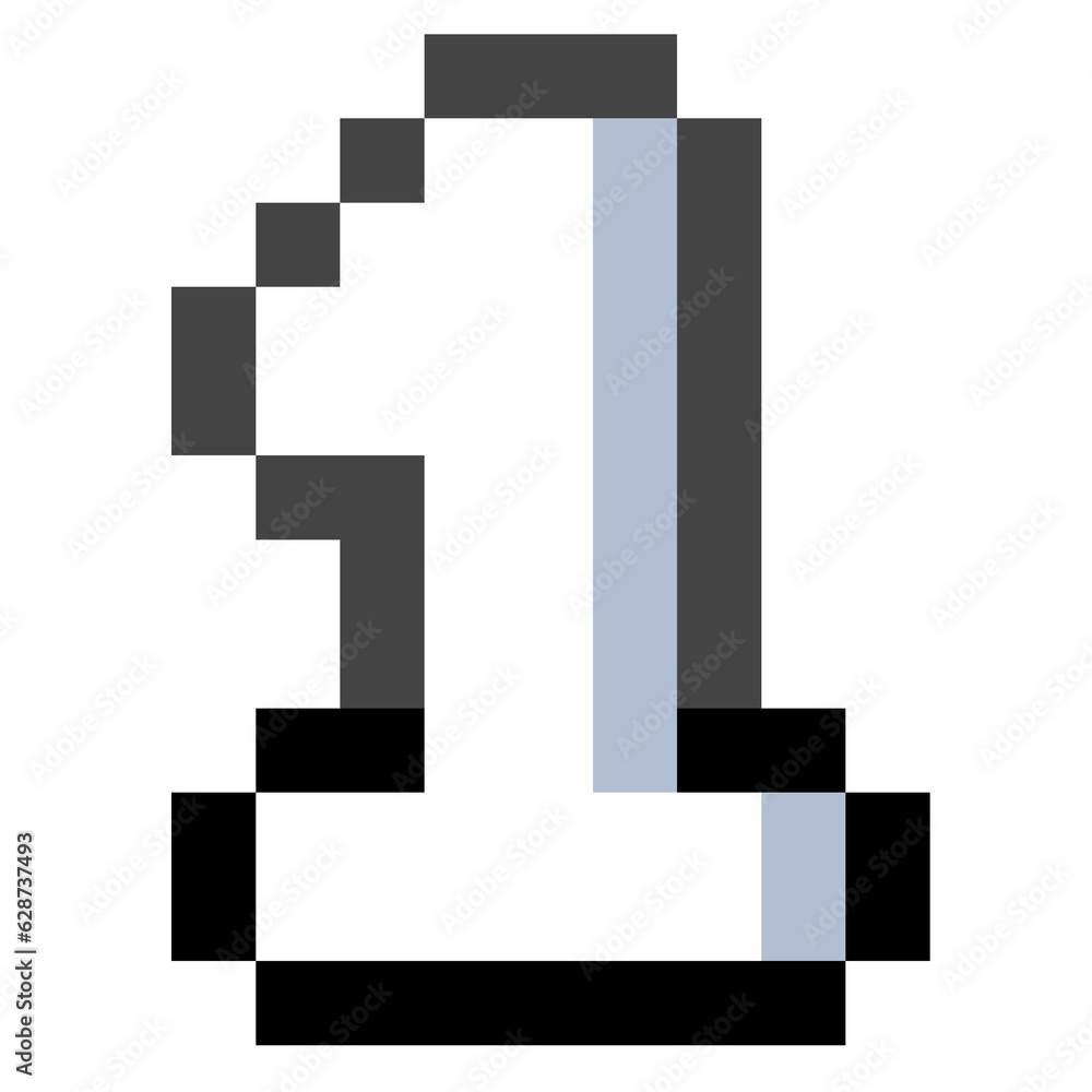Pixel Number 1 With Black Line. Pixel Number 1 With Black Line.
