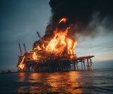Flaming Nightmare: Offshore Oil Rig Emergency, Generative AI