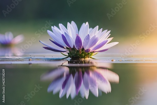 purple lotus flower in water GENERATIVE AI