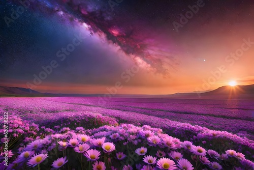 lavender field at sunrise GENERATIVE AI