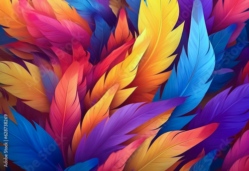 colorful feathers background © Matt