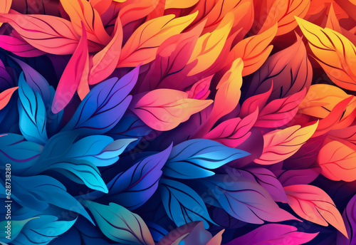 abstract background of colourful leaves