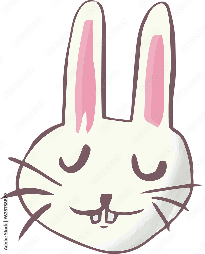 Obraz premium Digital png illustration of face of rabbit on transparent background