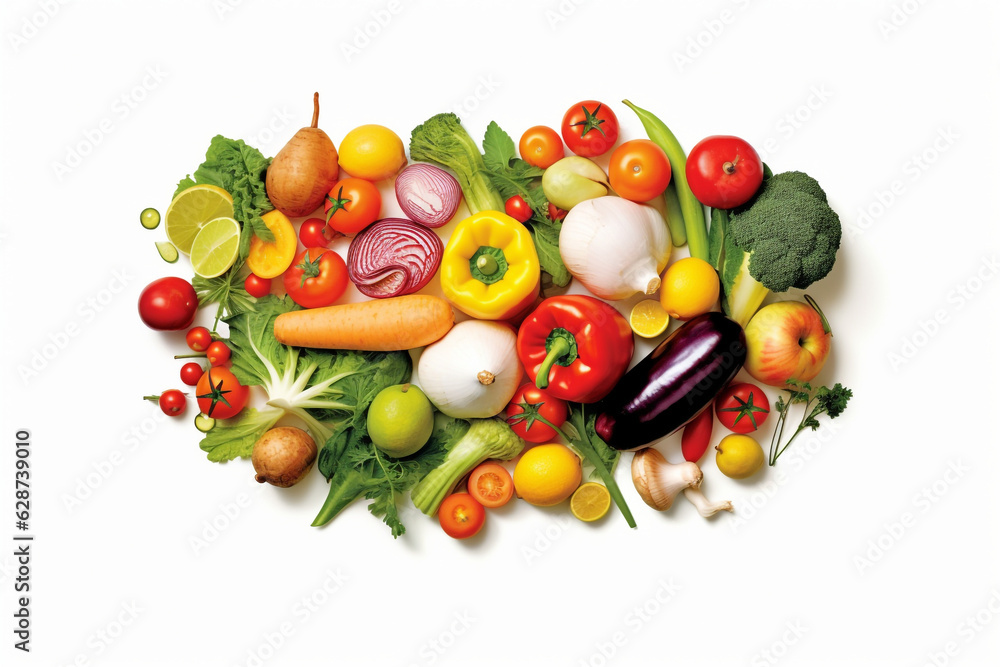 Vegetables on a white background Vegetables on a white background