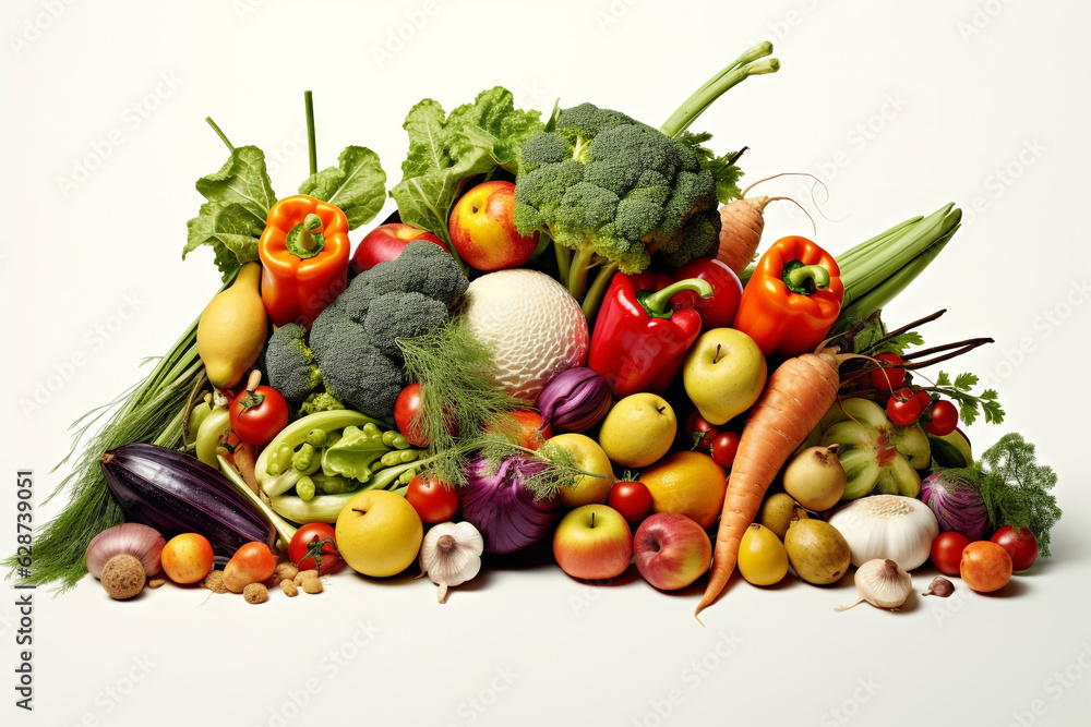 Vegetables on a white background