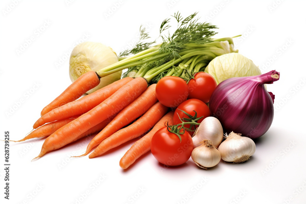 Vegetables on a white background Vegetables on a white background