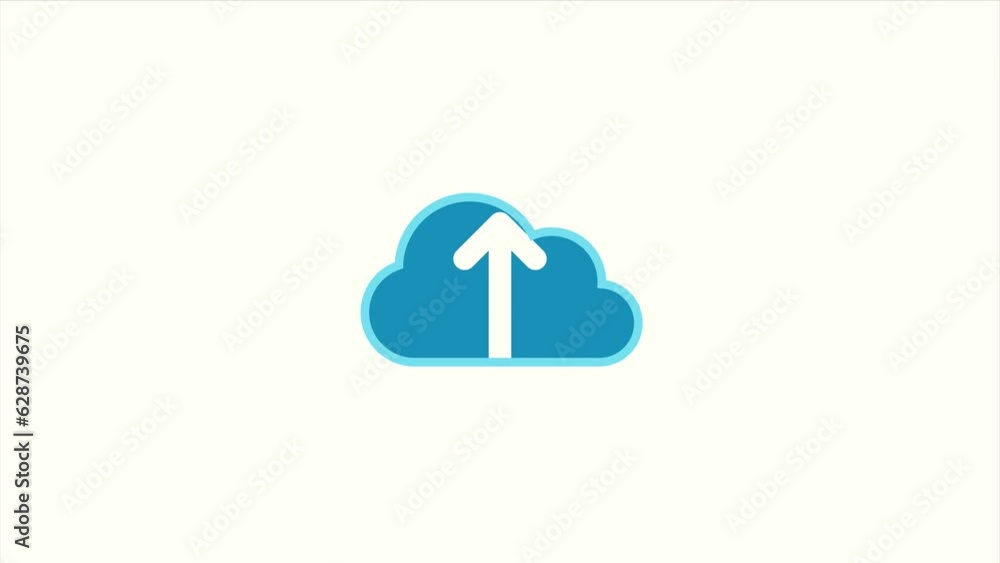 upload cloud with arrow symbol animation, storage and hosting cloud motion graphic in 4k video upload cloud with arrow symbol animation, storage and hosting cloud motion graphic in 4k video
