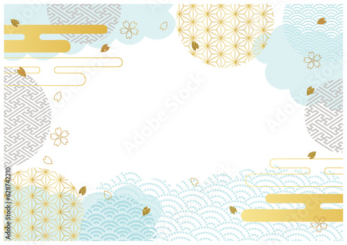 和柄模様背景_縦型