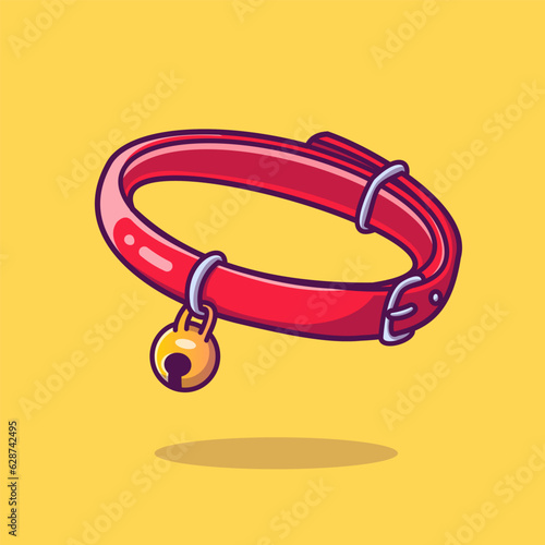 Floating Pet Collar Cartoon Vector Icon Illustration. Animal 
Object Icon Concept Isolated Premium Vector. Flat Cartoon 
Style