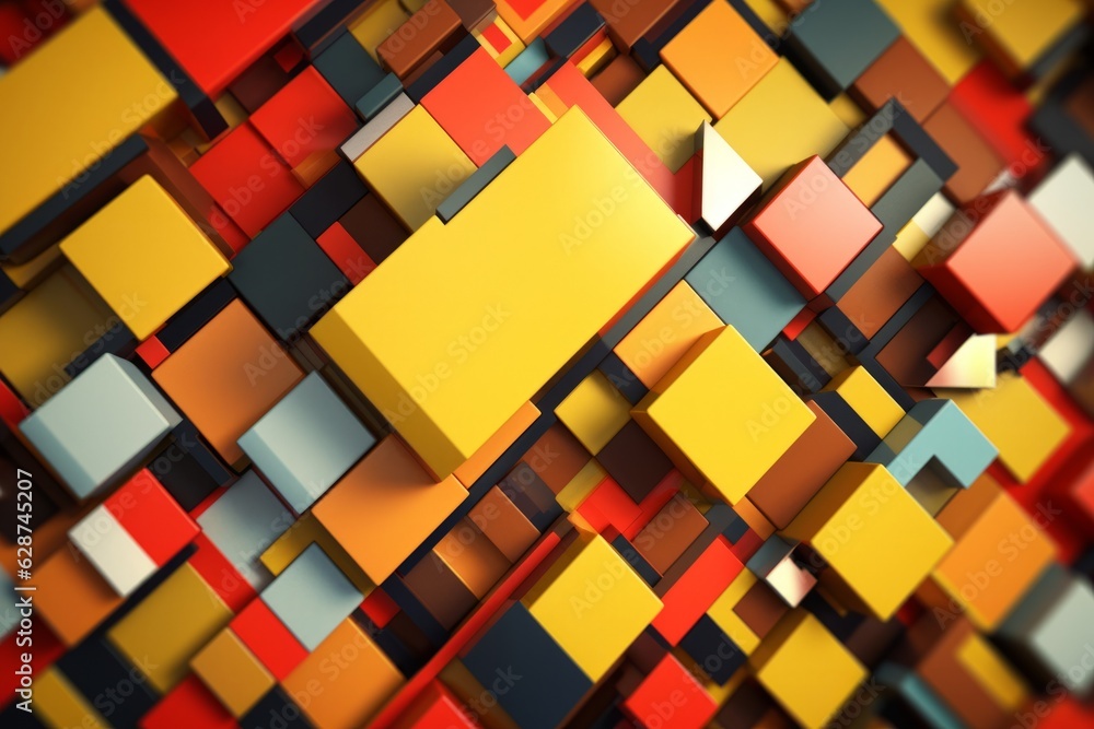 Fototapeta premium 3D Render Colorful Retro Vintage Abstract Remix Design Background