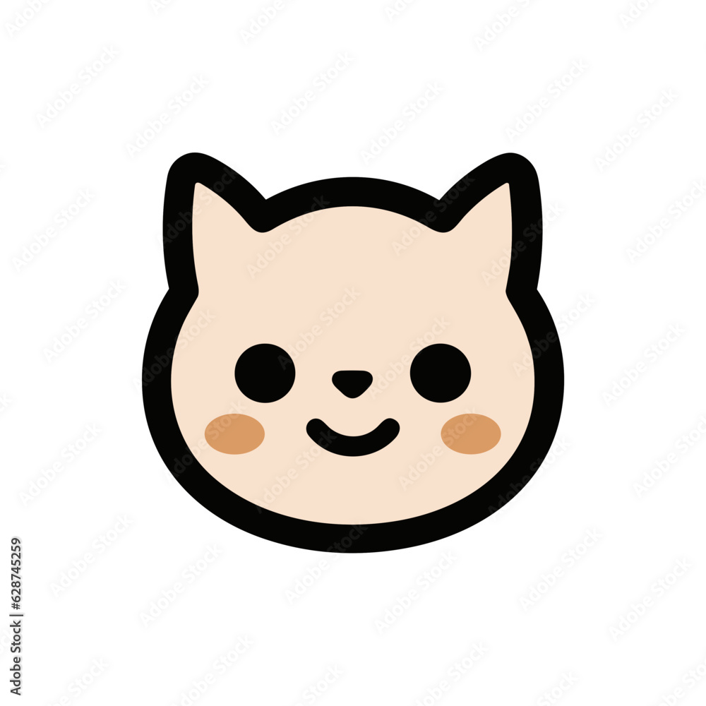 Cute Smile Cat Face Logo Icon Cute Smile Cat Face Logo Icon