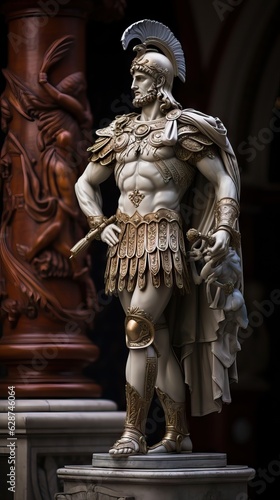 An imposing Roman statue, a vestige of ancient art and architecture. Generative AI