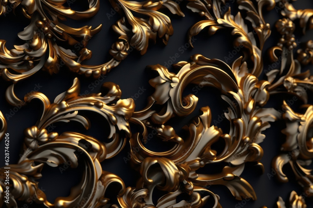 3D Render Intricate Baroque Unique Texture Background 3D Render Intricate Baroque Unique Texture Background