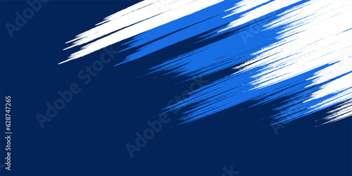 Canvas Print Minimal Abstract Blue Frame Sport Grunge Design On Dark Background