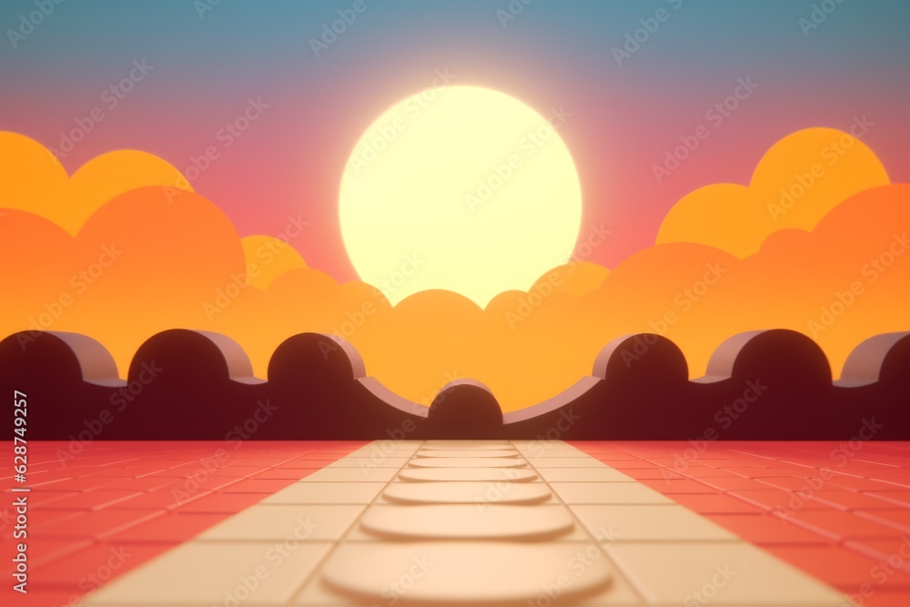 3D Render of a Retro Classic Summer Background