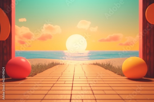 3D Render of a Retro Classic Summer Background © AberrantRealities
