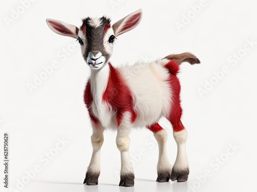 baby goat on white background