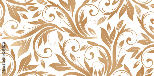 Fotografiet Vector illustration Seamless pattern with ornamental golden colors for Fashionab