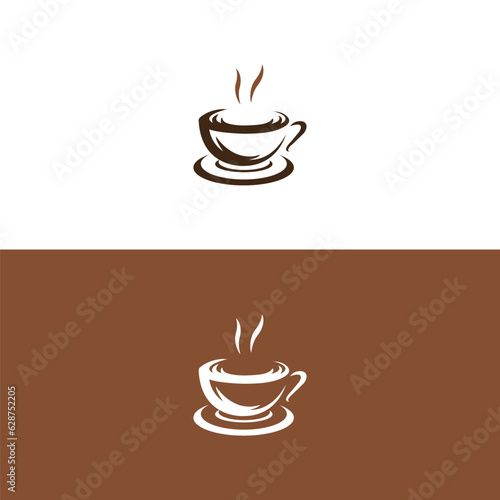 Coffee cup logo - vector illustration,Simple vector coffee icon,silhouette of cup coffee lover,hot coffe logo,Coffee cup and heart shapes,coffee lovers logo with cup concept