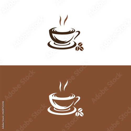 Coffee cup logo - vector illustration,Simple vector coffee icon,silhouette of cup coffee lover,hot coffe logo,Coffee cup and heart shapes,coffee lovers logo with cup concept