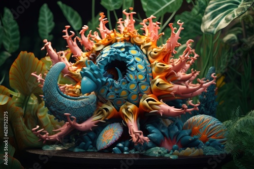 Wallpaper Mural 3D Render Surreal Abstract Nature and Geometry Fusion Sculpture Torontodigital.ca