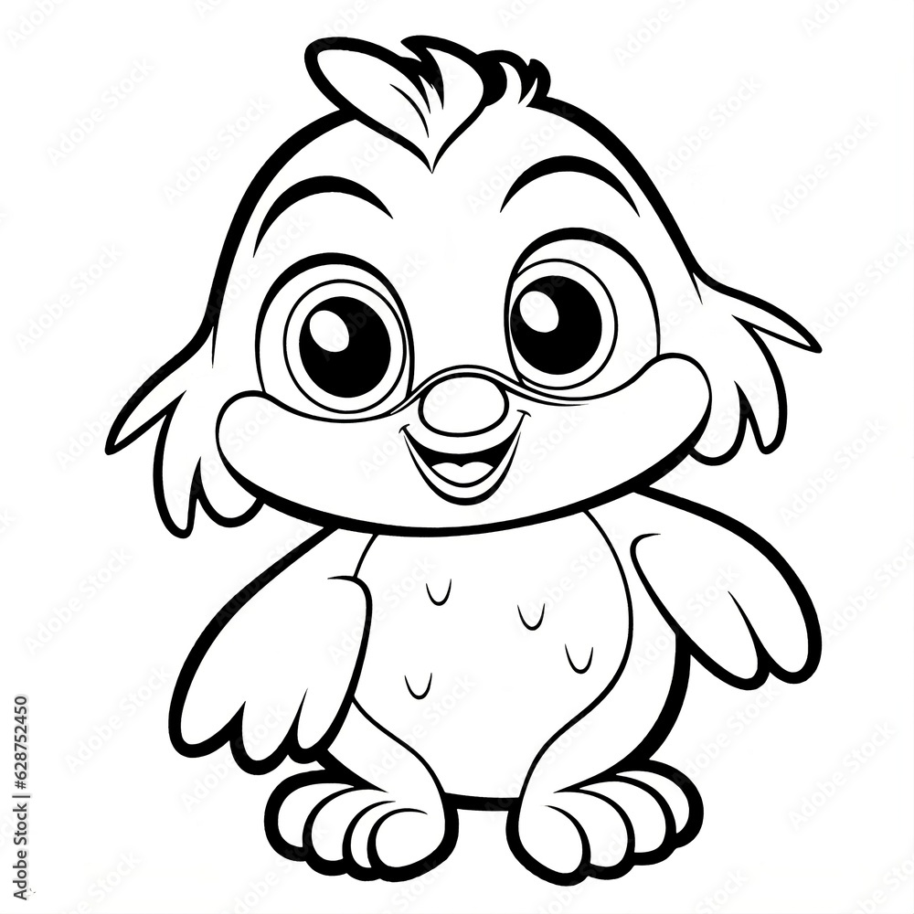 Penguin coloring page for kids. Baby penguin. Animal coloring page ...