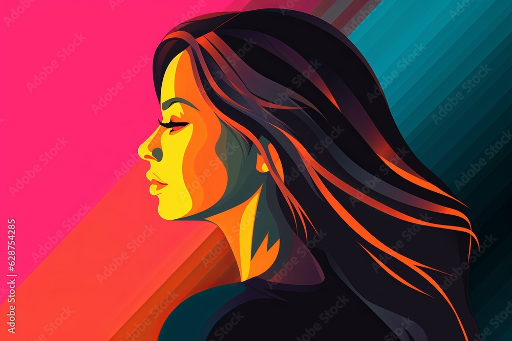 Bold Sleek Graphical Minimalist Female Profile Design Bold Sleek Graphical Minimalist Female Profile Design
