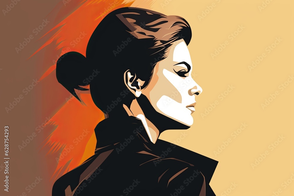 Bold Sleek Graphical Minimalist Female Profile Design Bold Sleek Graphical Minimalist Female Profile Design
