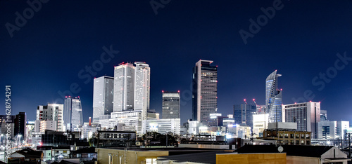 名古屋のビル群の夜景