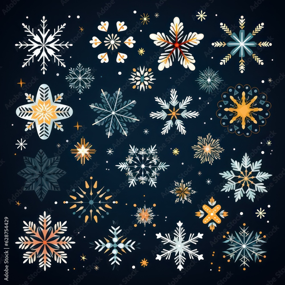 Winter's Whimsical Snowflake Doodles A Vector Image Celebrating Love Winter's Whimsical Snowflake Doodles A Vector Image Celebrating Love