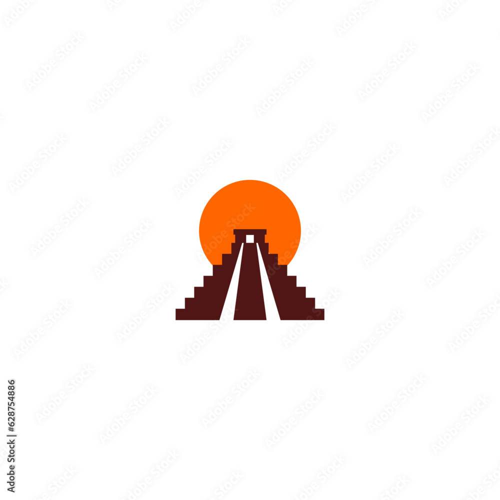 Aztec Pyramids Icon Aztec pyramid icon. Ancient pyramids logo isolated on white background ...