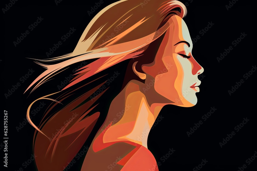 Bold Sleek Graphical Minimalist Female Profile Design Bold Sleek Graphical Minimalist Female Profile Design