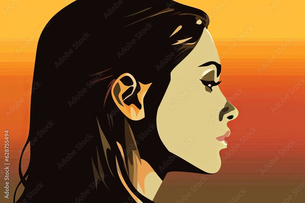 Bold Sleek Graphical Minimalist Female Profile Design Bold Sleek Graphical Minimalist Female Profile Design
