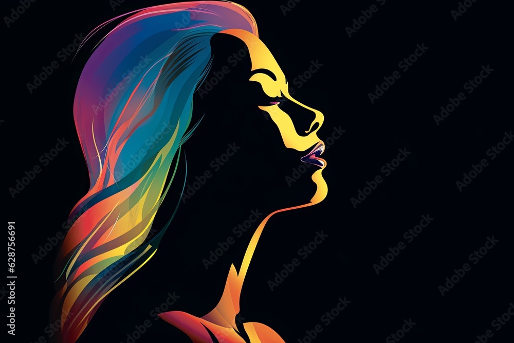 Bold Sleek Graphical Minimalist Female Profile Design Bold Sleek Graphical Minimalist Female Profile Design