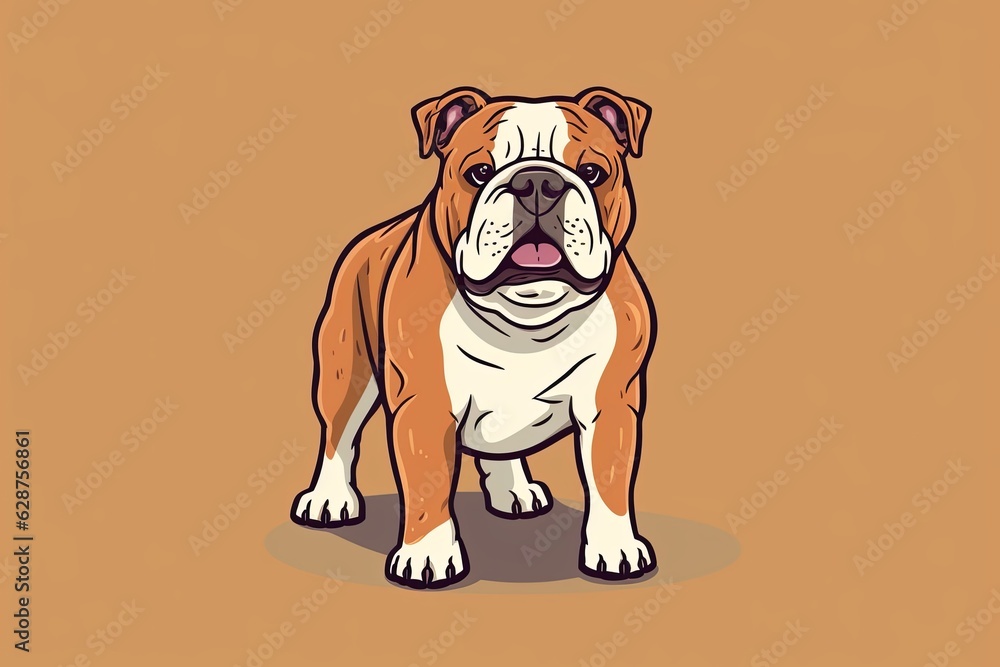 Bulldog Graphic Illustration on a Monochrome Background