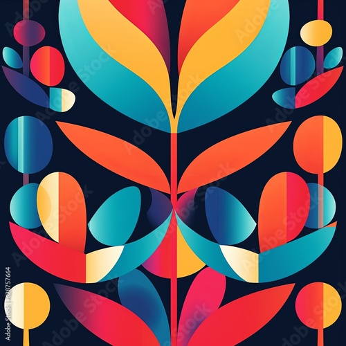 Colorful Geometric Nature Abstract Design