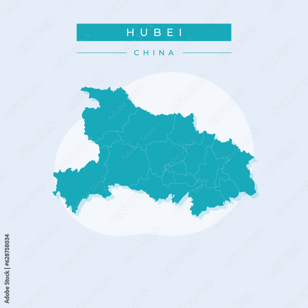 Vector illustration vector of Hubei map China