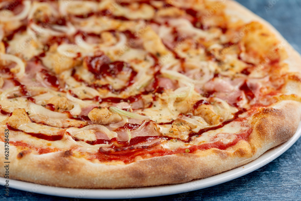 italian pizza on the dark background