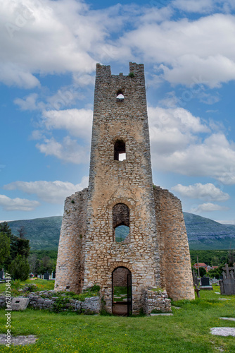 Cetina, Croatia. 06-12-2023. Remains of Church of Holy Salvation at Cetina in Croatia.