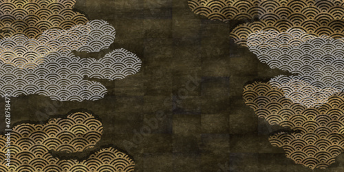 雲海　和柄　波紋　背景
