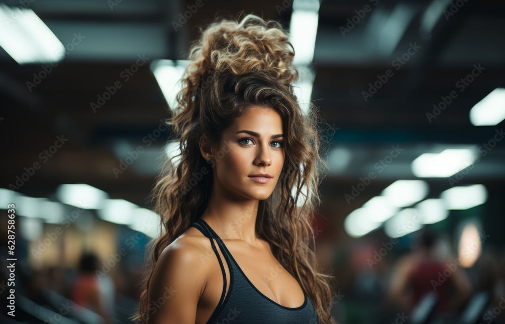 Beautiful woman in the gym. Concept of physical fitness and health. Generative AI Beautiful woman in the gym. Concept of physical fitness and health. Generative AI