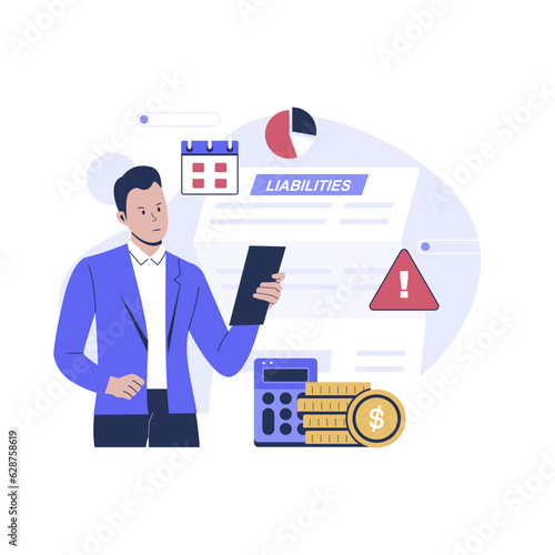 Business liabilities concept illustration. Flat vector illustration isolated on white background