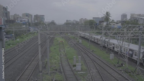 Mumbai local trains as seen from above (log files) photo