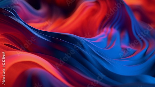 Abstract background  liquid wave  red and blue  abstract colorful background with waves  AI generated.