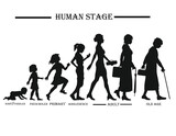 human life cycle child to old illustration