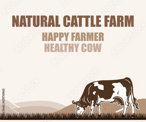 NATURAL CATTLE FARM BANNER, this image can used as banner or poster for your farm comnany, t-shirts print etc.