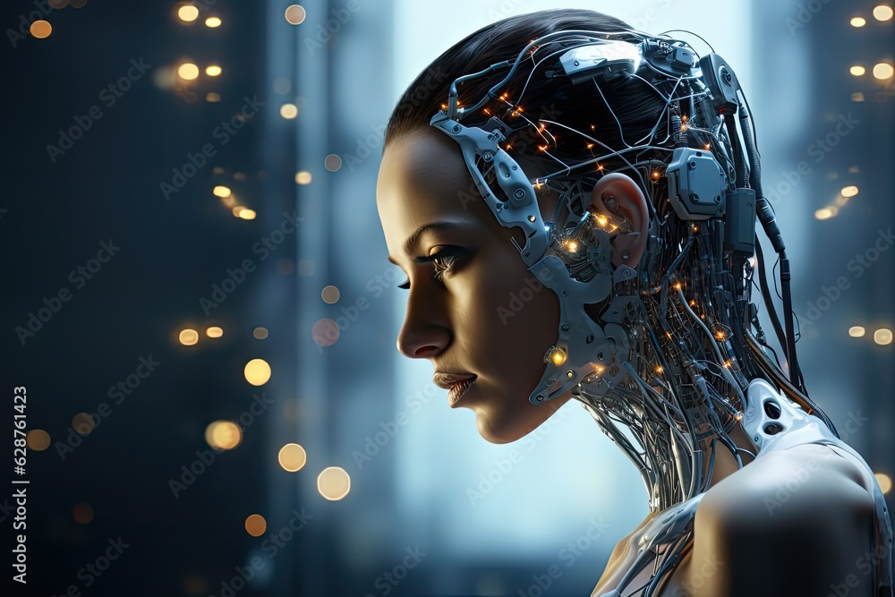 Advance Technology on Neuro, NLP and AI field with Blue and purple theme Advance Technology on Neuro, NLP and AI field with Blue and purple theme