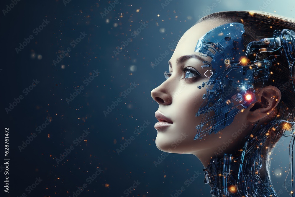 Advance Technology on Neuro, NLP and AI field with Blue and purple theme Advance Technology on Neuro, NLP and AI field with Blue and purple theme