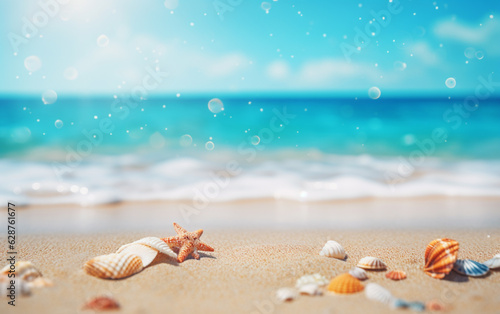 Summer beach background shot in bokeh style