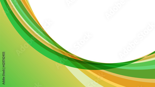 波のような緑と黄色のウェーブラインのベクター背景画像